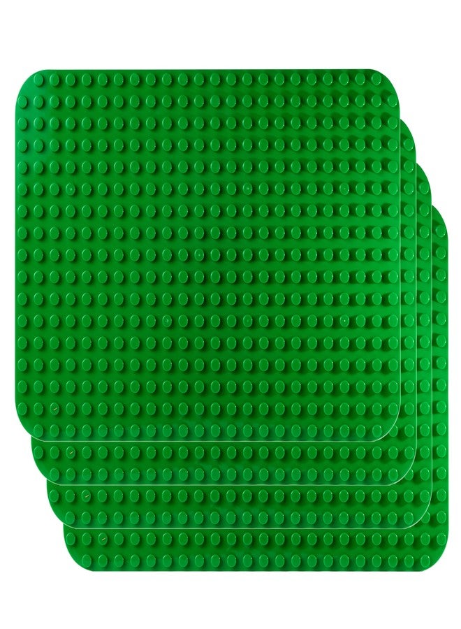 Apostrophe Games Green Building Block Base Plate for Large Blocks 15" x 10" - Compatible with Major Brands, STEM Learning (4X Green) - Image 1